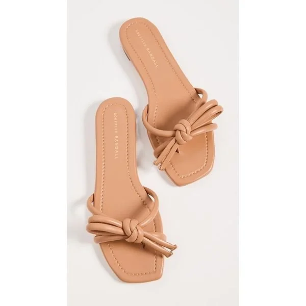 Loffler Randall | Hadley Leather Bow Flat Sandals