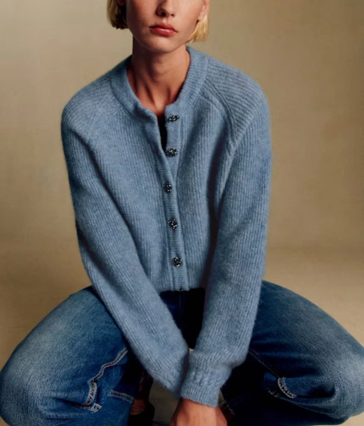 Sézane | Othello Cardigan - Ice Blue