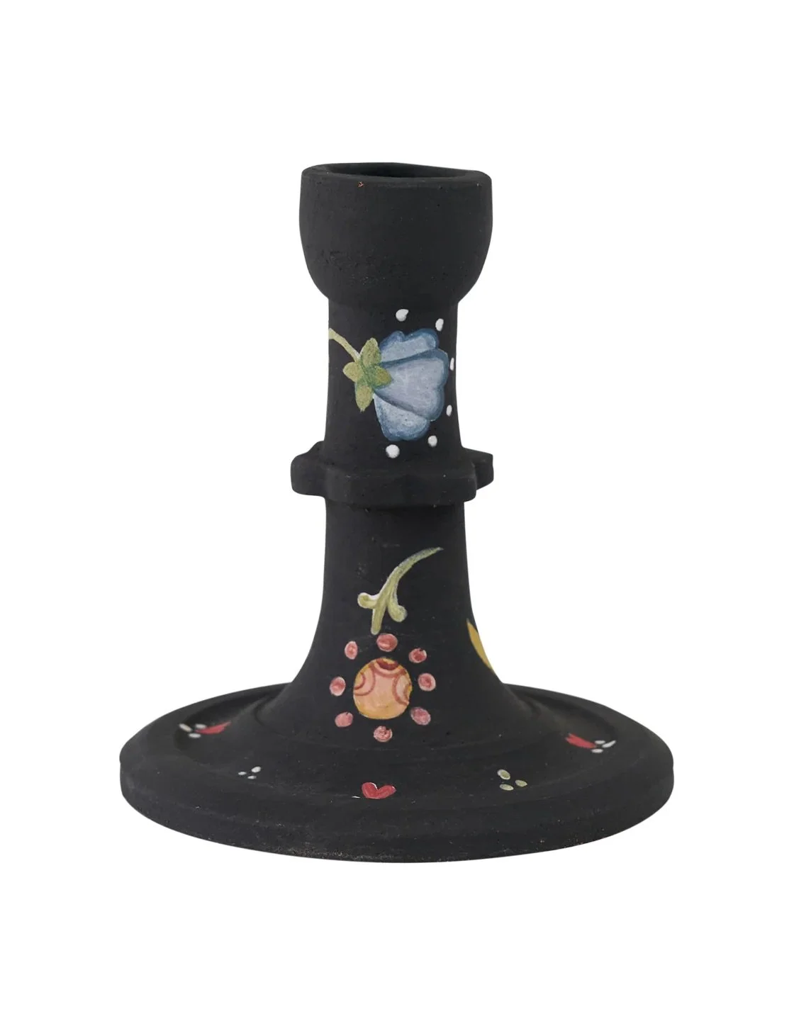 Tall Black Terracotta Candlestick