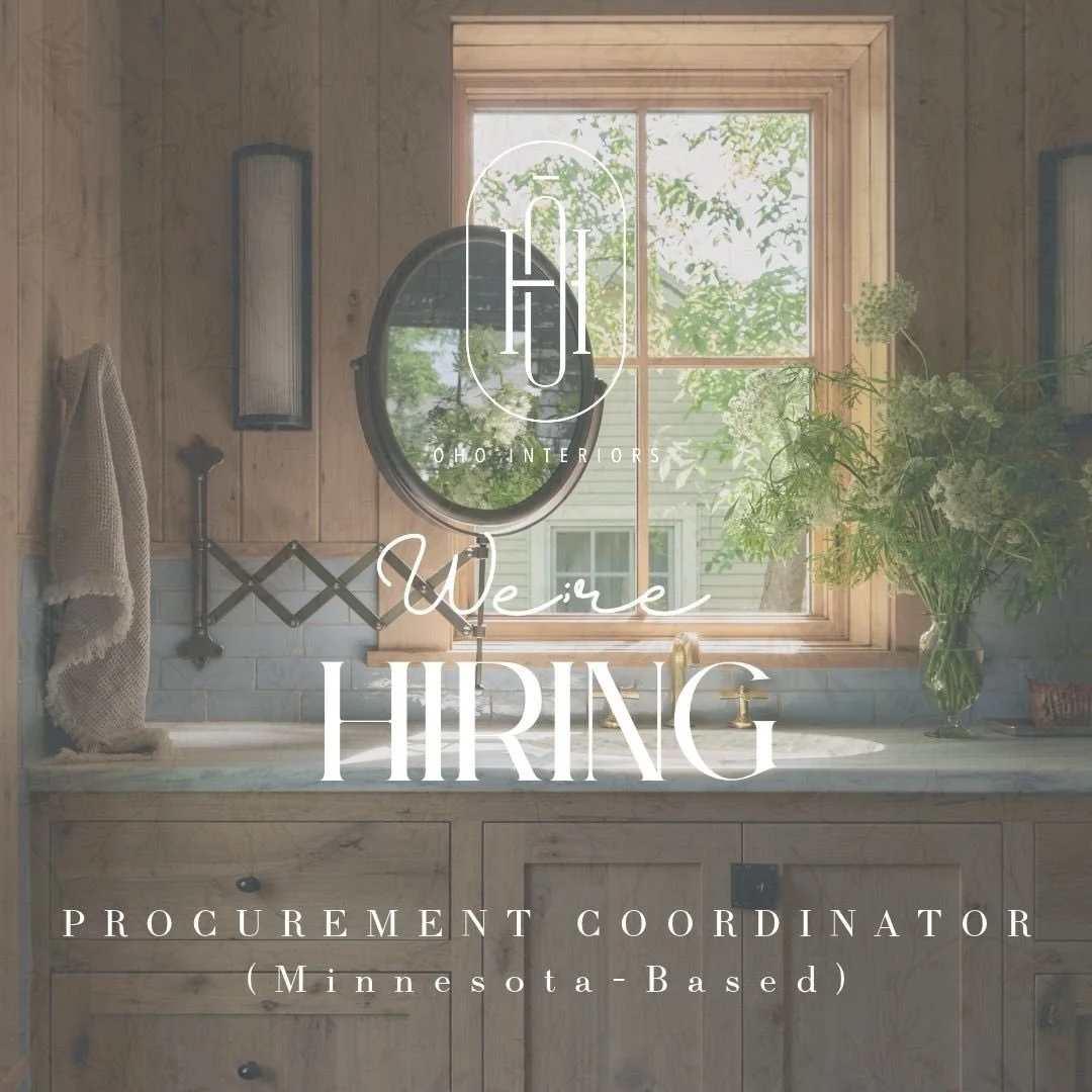 The Oho Team is growing and adding another Procurement Coordinator to our incredible team. 

If you live in the details, think spreadsheets and organization are the coolest and love being around beautiful things alongside the best people in the busin