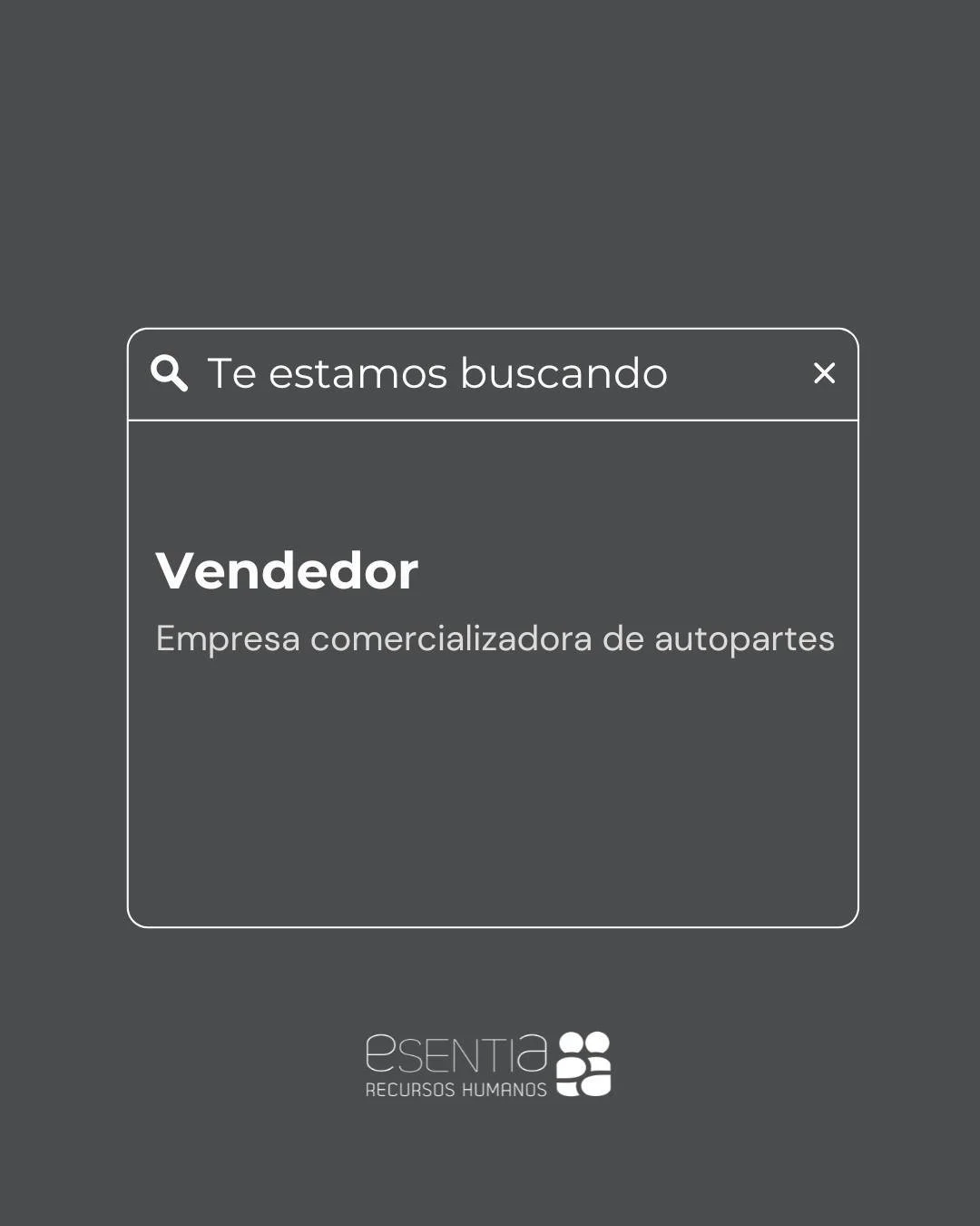 Nos encontramos en b&uacute;squeda de un vendedor para sumarse al equipo de una empresa comercializadora de autopartes.

🔹Ubicaci&oacute;n: C&oacute;rdoba Capital
🔹Jornada laboral: Full-Time 
🔹Modalidad: Presencial

Postulate desde nuestra web en 