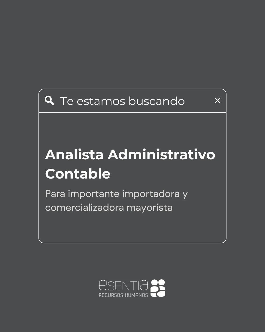&iquest;Busc&aacute;s un nuevo desaf&iacute;o profesional para el 2026? &iexcl;Postulate a esta b&uacute;squeda!

🔎 Analista Administrativo Contable

📍Ubicaci&oacute;n: C&oacute;rdoba
 🕘Jornada: Full time
 💻Modalidad: H&iacute;brida

Podes compar