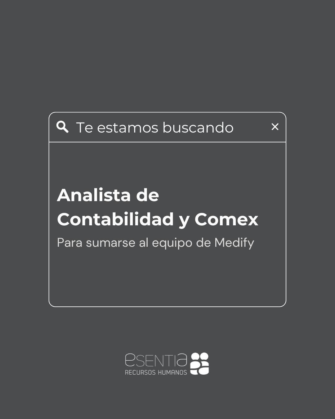 🔎 Buscamos Analista de Contabilidad y Comex

📍Ubicaci&oacute;n: C&oacute;rdoba
 🕘Jornada: Part Time
 💻Modalidad: Presencial

Podes compartirnos tu CV desde nuestra web www.esentiarh.com en la secci&oacute;n &ldquo;Oportunidades laborales&rdquo; o
