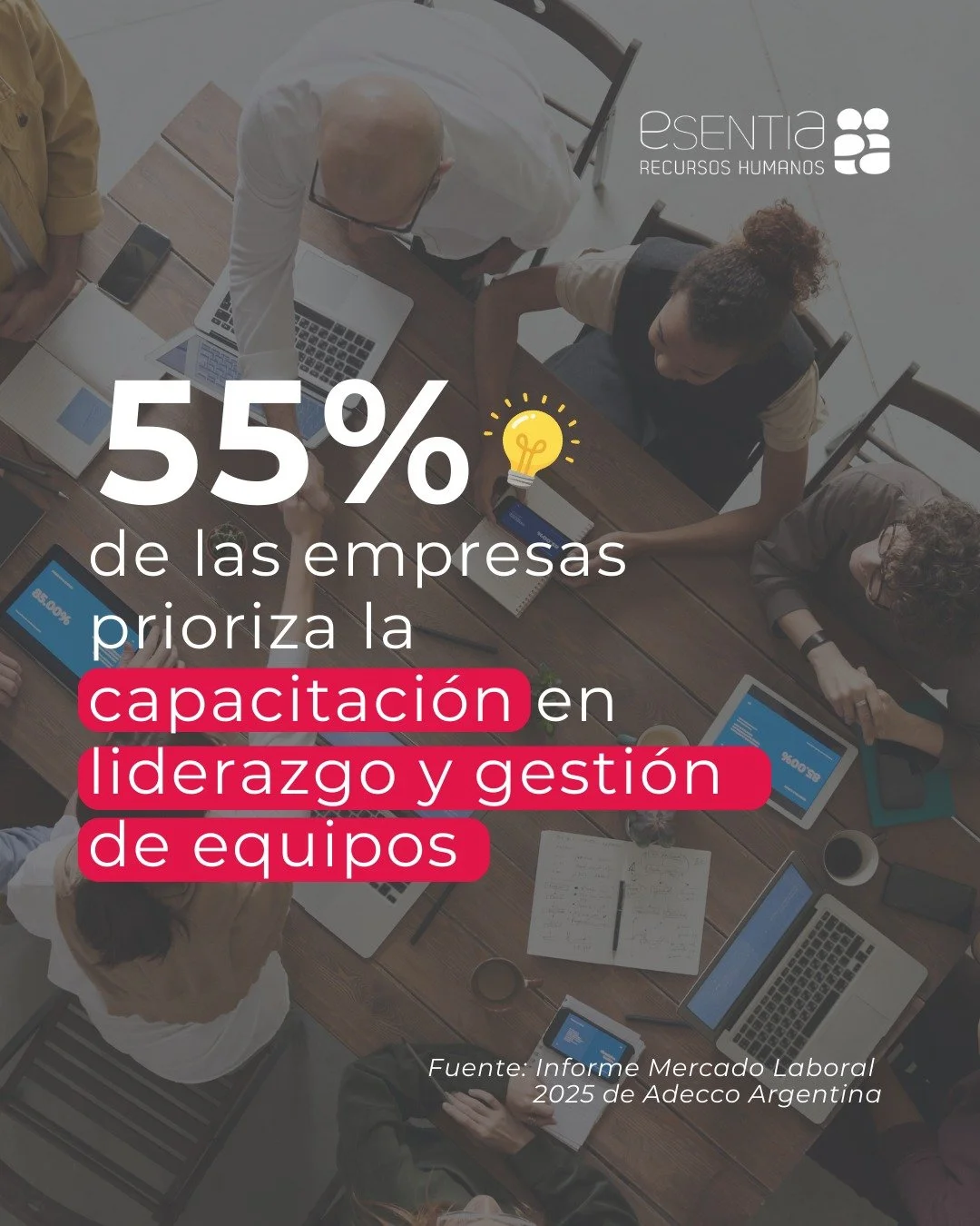 Seg&uacute;n el Informe Mercado Laboral Argentino 2025 de Adecco Argentina, el 54,98 % de las empresas considera a la capacitaci&oacute;n en liderazgo y gesti&oacute;n de equipos como prioritaria dentro de sus inversiones de formaci&oacute;n. Esto po