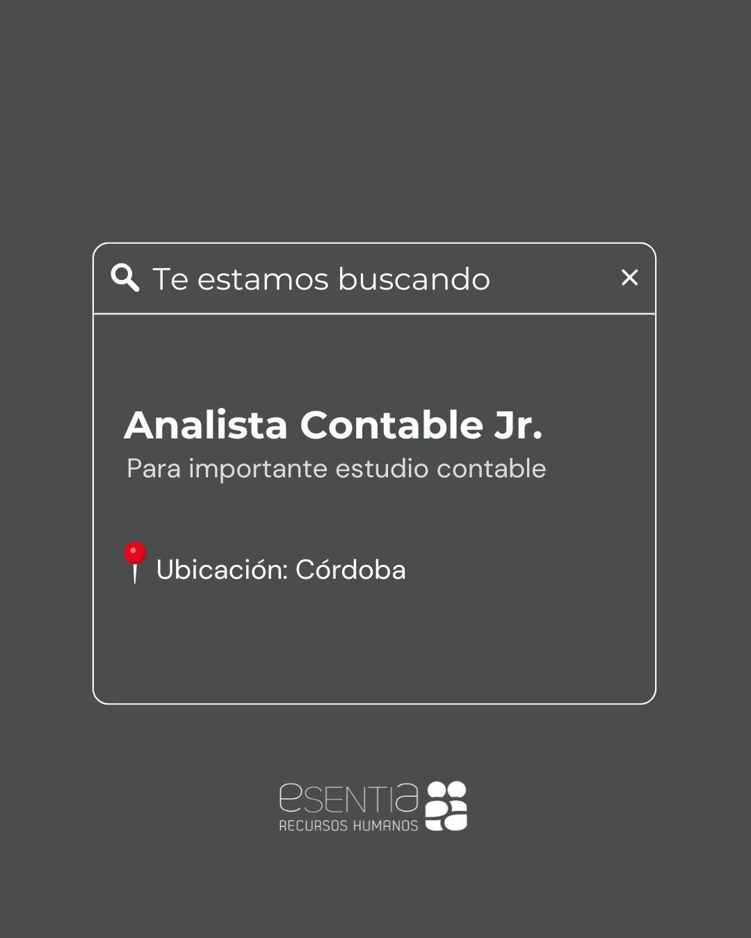 Estamos buscando a un Analista Contable Junior para sumarse al equipo de un importante estudio contable. Proactiva, detallista y con ganas de aprender 🚀

📌 Jornada laboral: Full Time
📌 Modalidad: H&iacute;brida 
📌 Ubicaci&oacute;n: C&oacute;rdoba