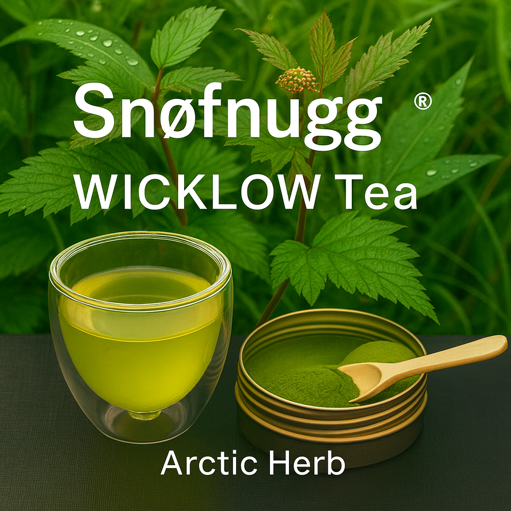 Finely ground arctic herbal tea powder made from three wild plants