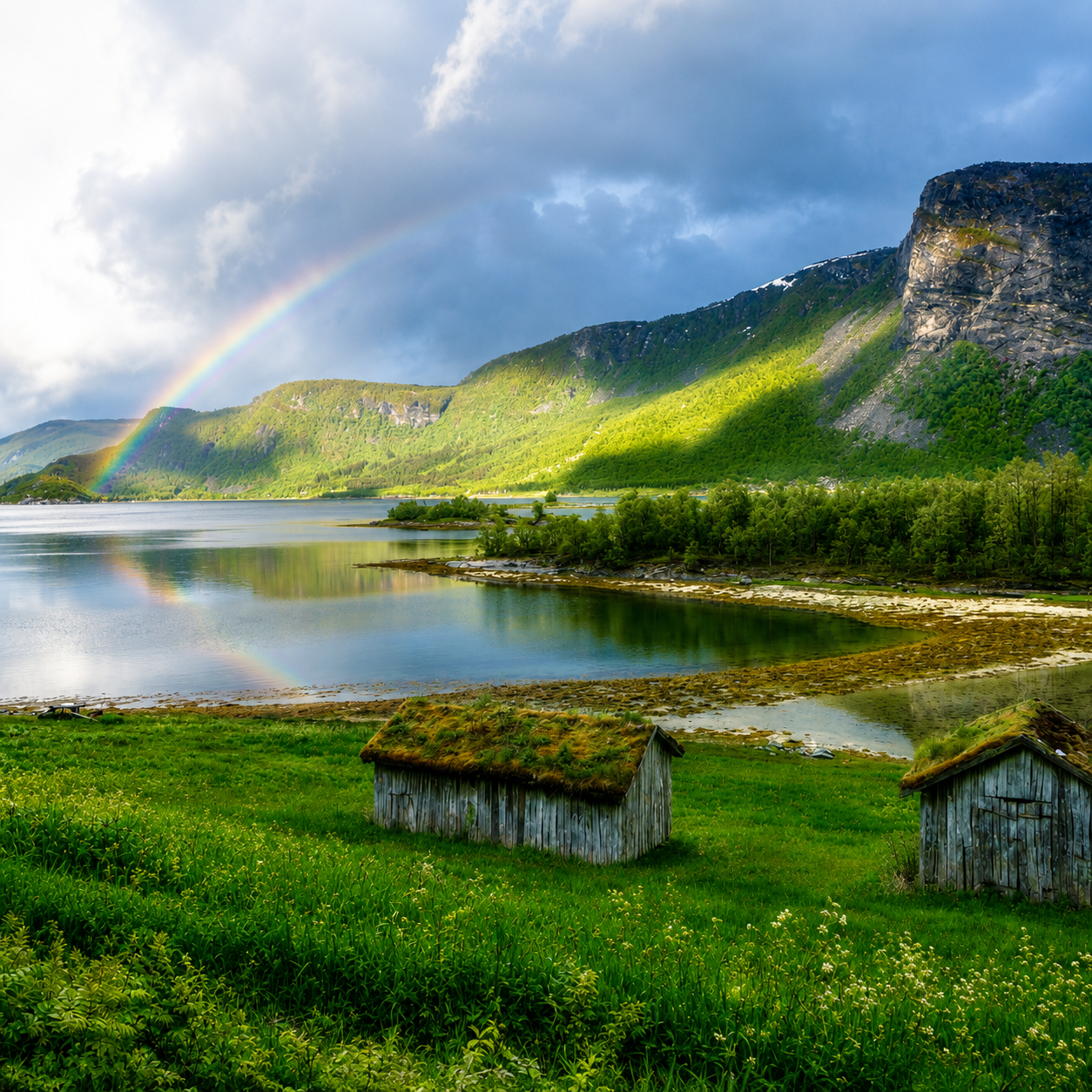 Norwegian fjord landscape representing the natural environment where Arctic wild herbs grow.