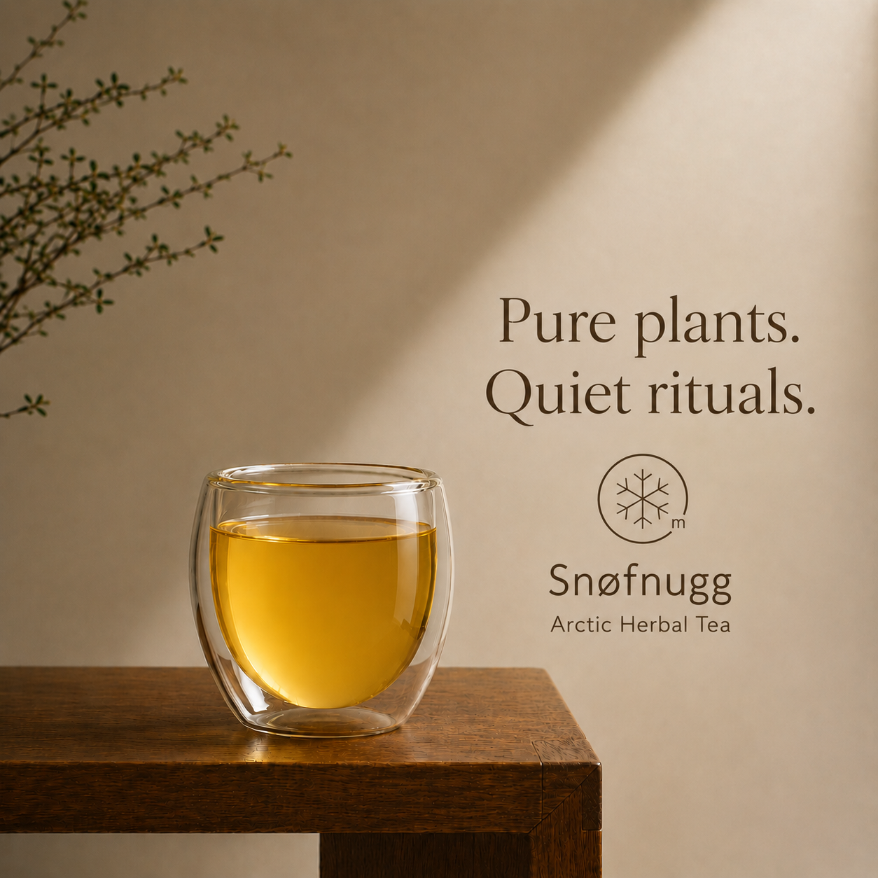 Enjoy quiet, relaxing moments with a cup of Snøfnugg Arctic Herb Tea.
