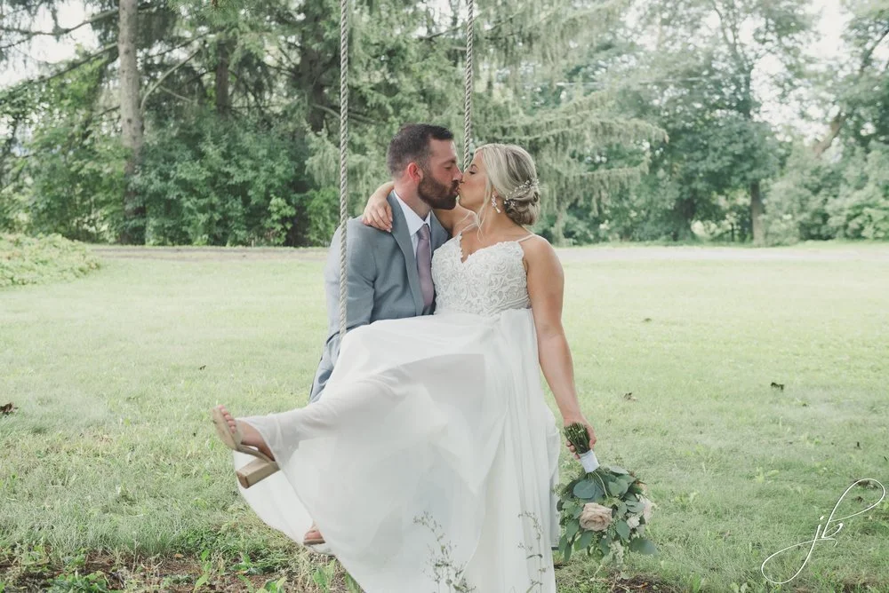 Bride and Groom at Buckley Farms