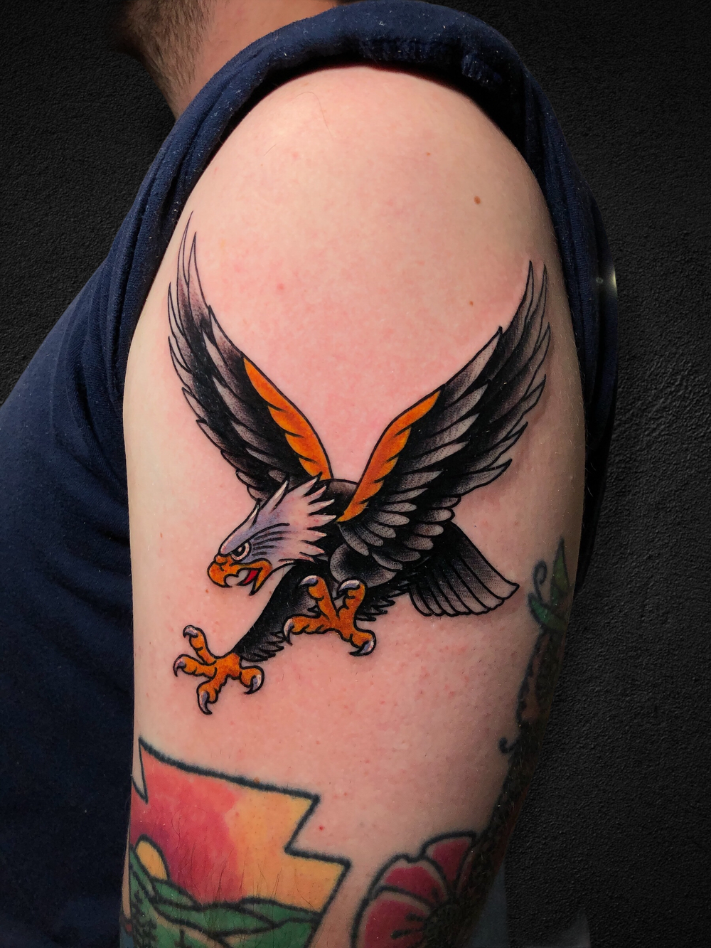Old School Eagle Tattoo Forearm
