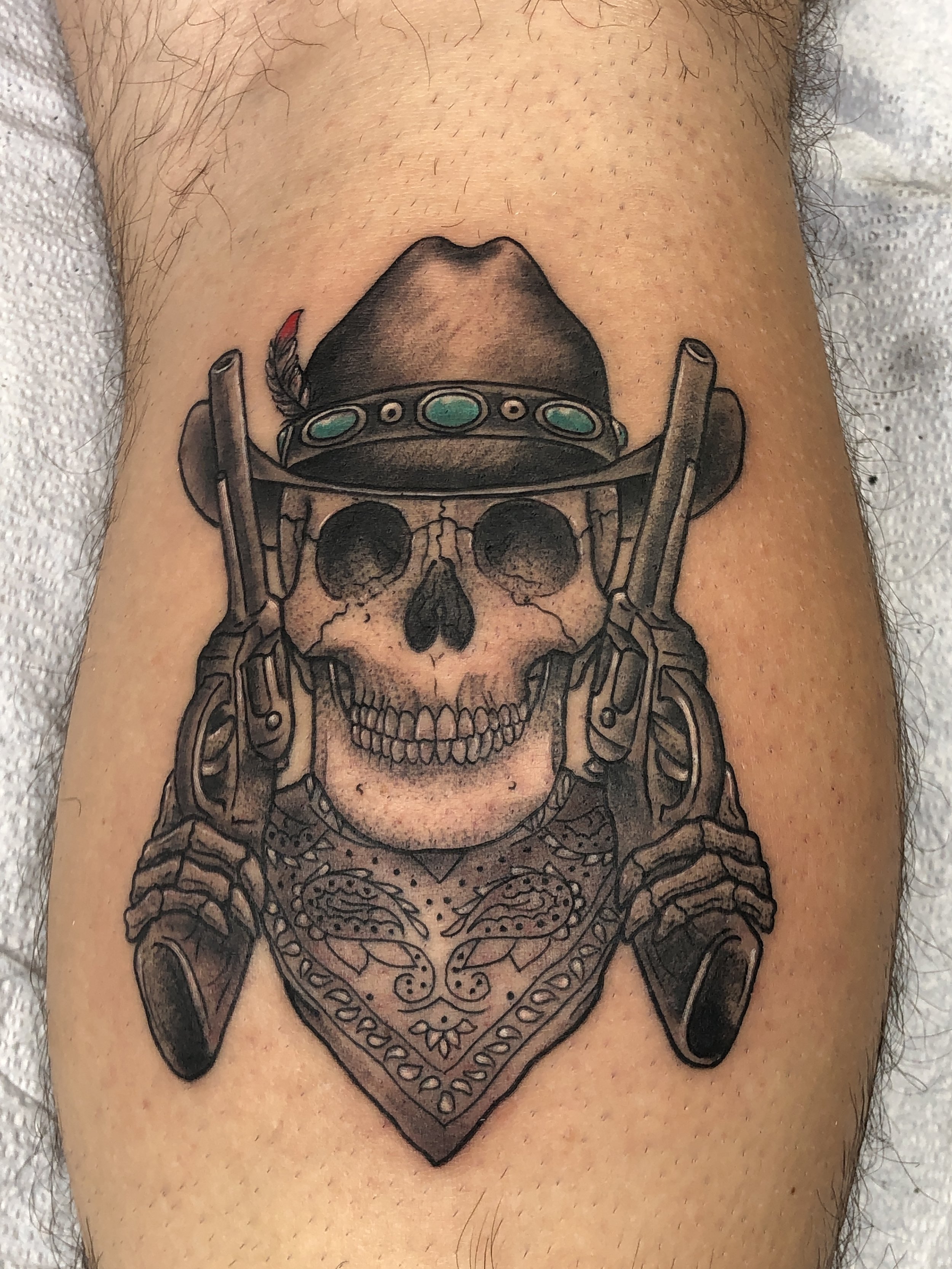 Cowboy Skull and Revolvers