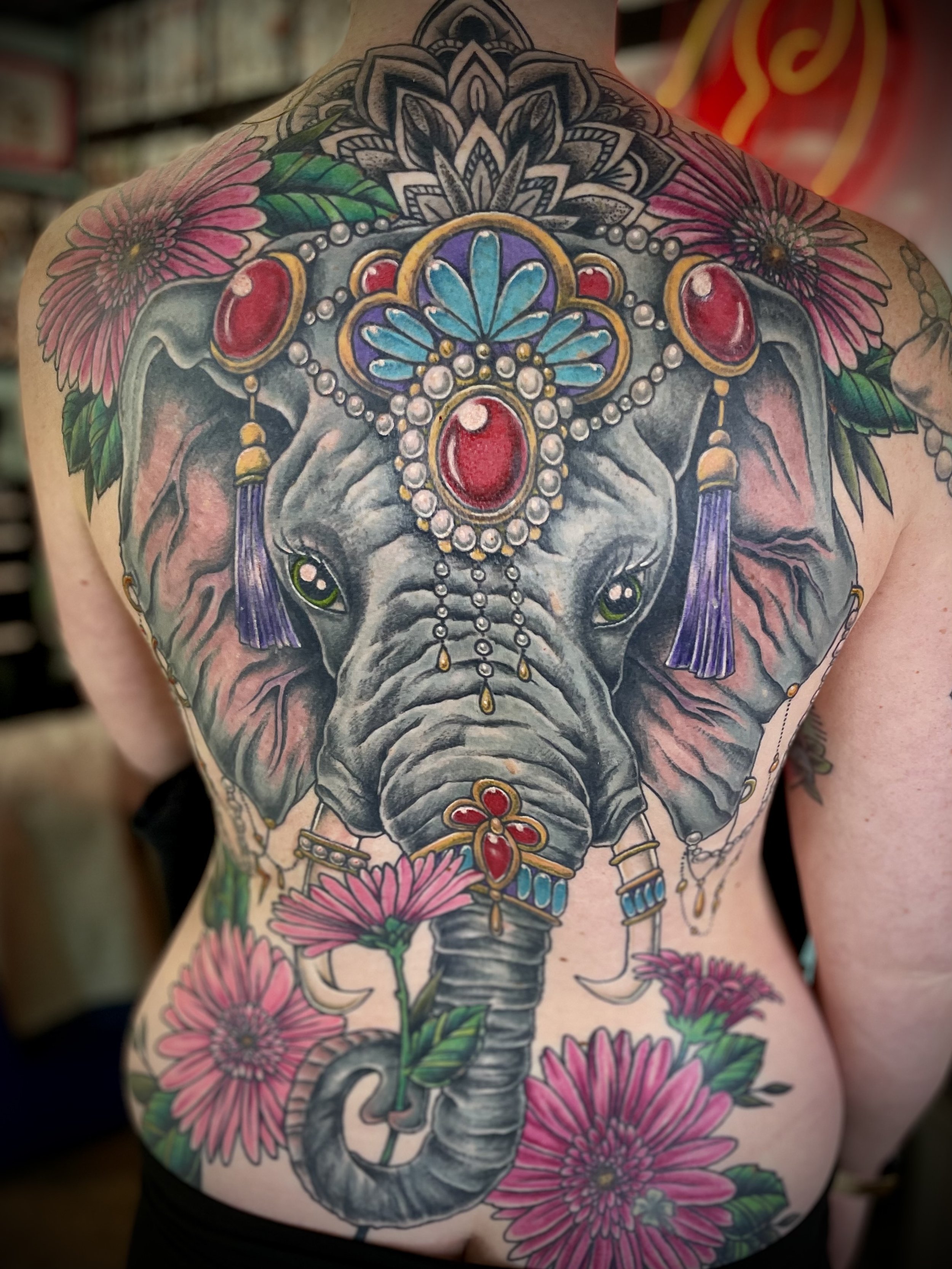 Maja Beautiful Colorful Watercolor Elephant Temporary Tattoo – MyBodiArt
