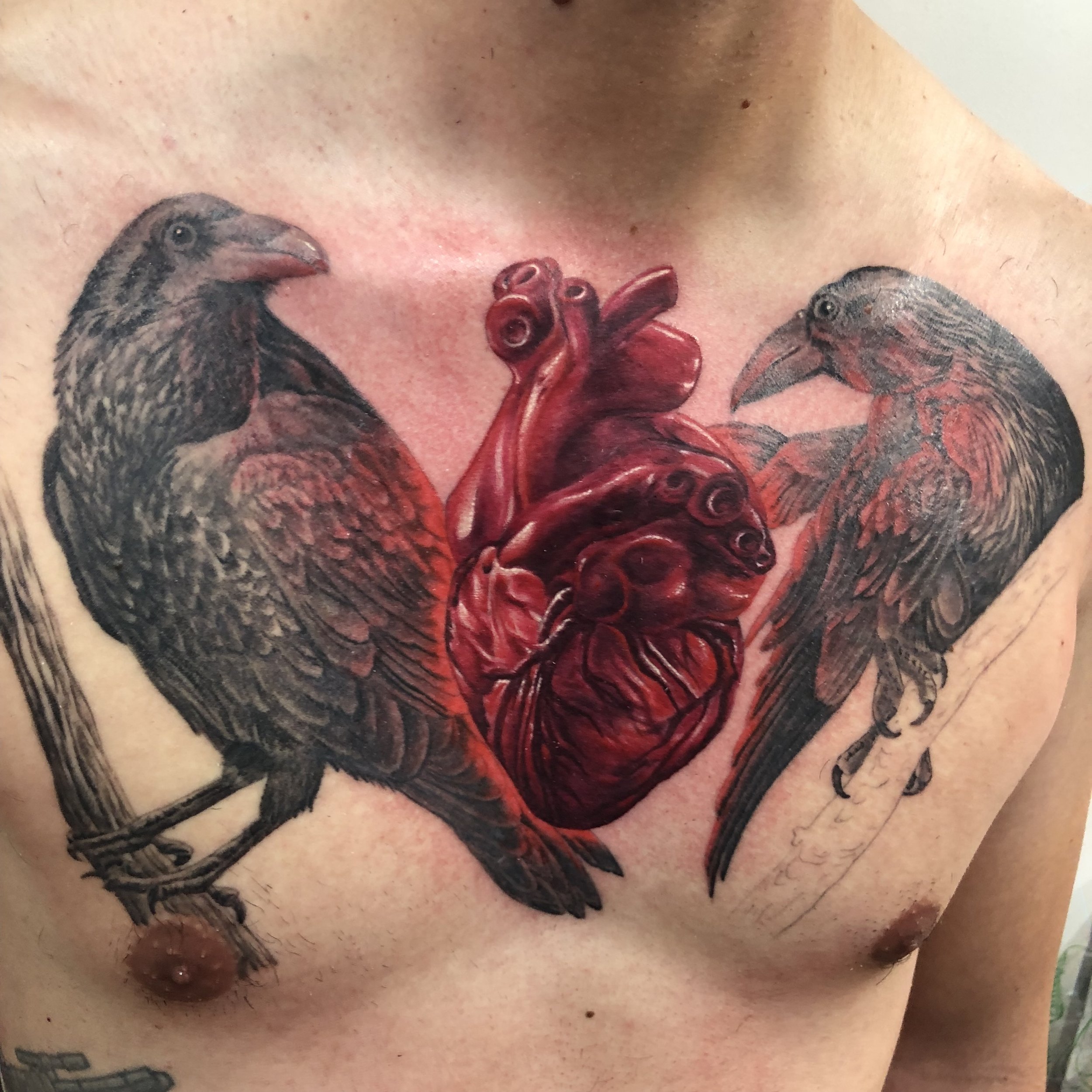 Raven And Heart Tattoo