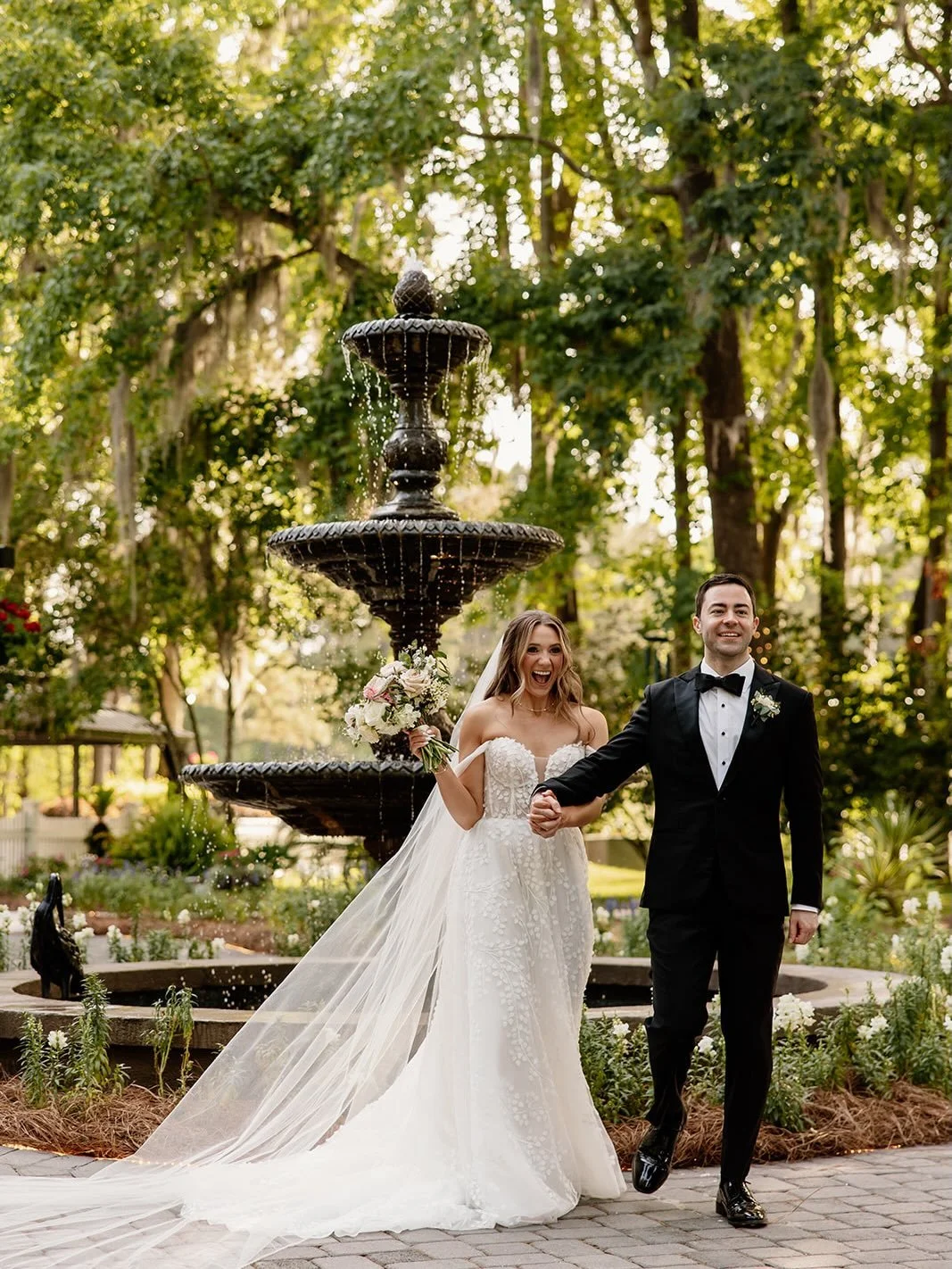 Happy anniversary to Kathleen &amp; Matt! A beautiful Savannah celebration with pale pinks and touches of gold. The energy was high from bridal cheer stunts in the morning to packed dance floor and family pyramids! Cheers! 🥂🤍 

@rarelovestories 
@m