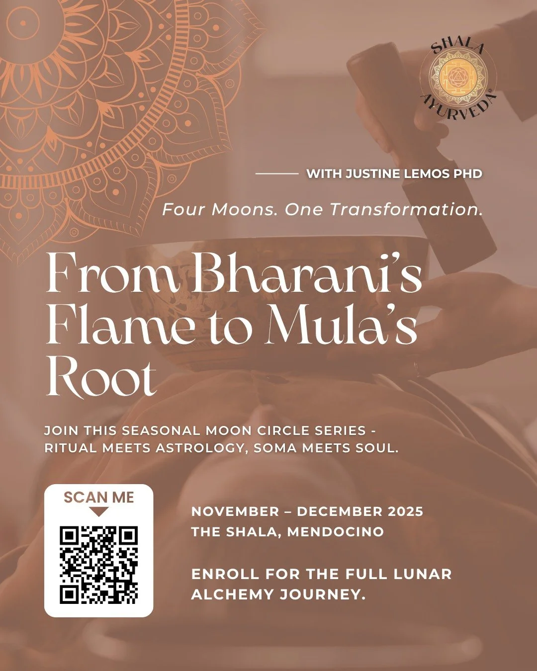 Four moons. Four portals. One path. 

🔥 Bharani&rsquo;s creative fire &rarr; 💞 Anuradha&rsquo;s devotion &rarr; 🌕 Rohini&rsquo;s pleasure &rarr; 🌑 Mula&rsquo;s renewal. 

Join this seasonal moon circle series, ritual meets astrology, soma meets s