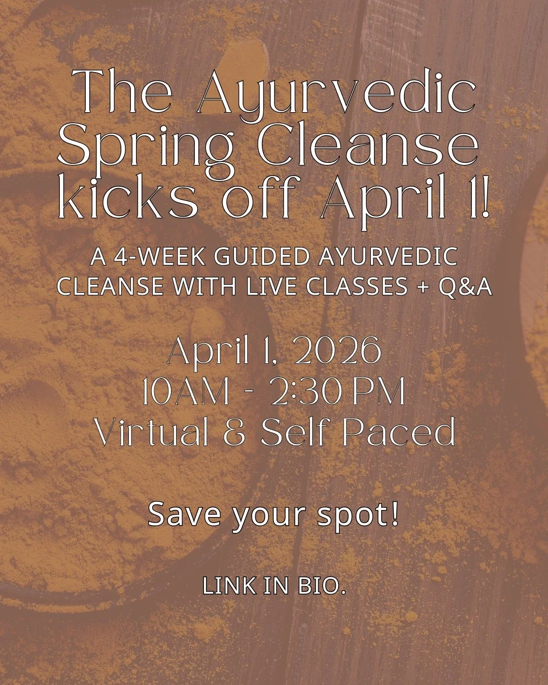 Ever notice how your body feels different when spring arrives?

Heavier. 
A little foggy. 
Slower digestion. 
Less energy.

In Ayurveda, this is completely natural.

As the seasons shift, Kapha (earth + water energy) accumulates in the body. That bui