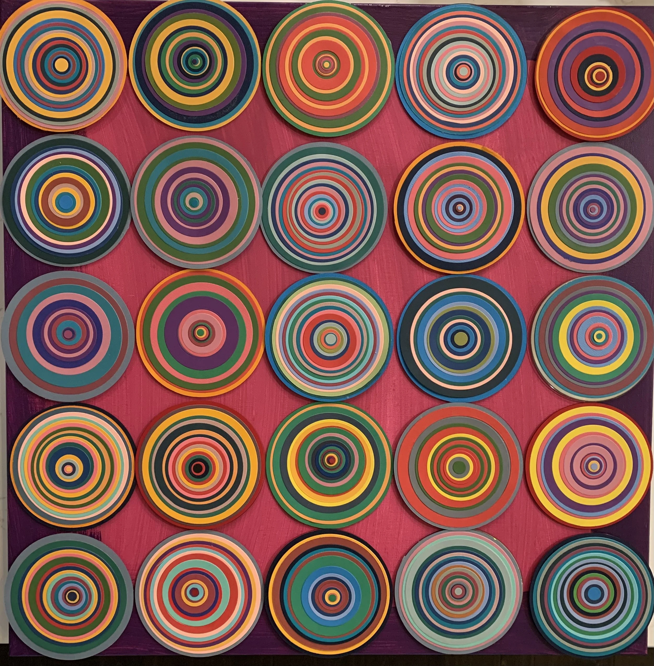 20"x20" 3D Mixed Media Paper Sculpture on Canvas