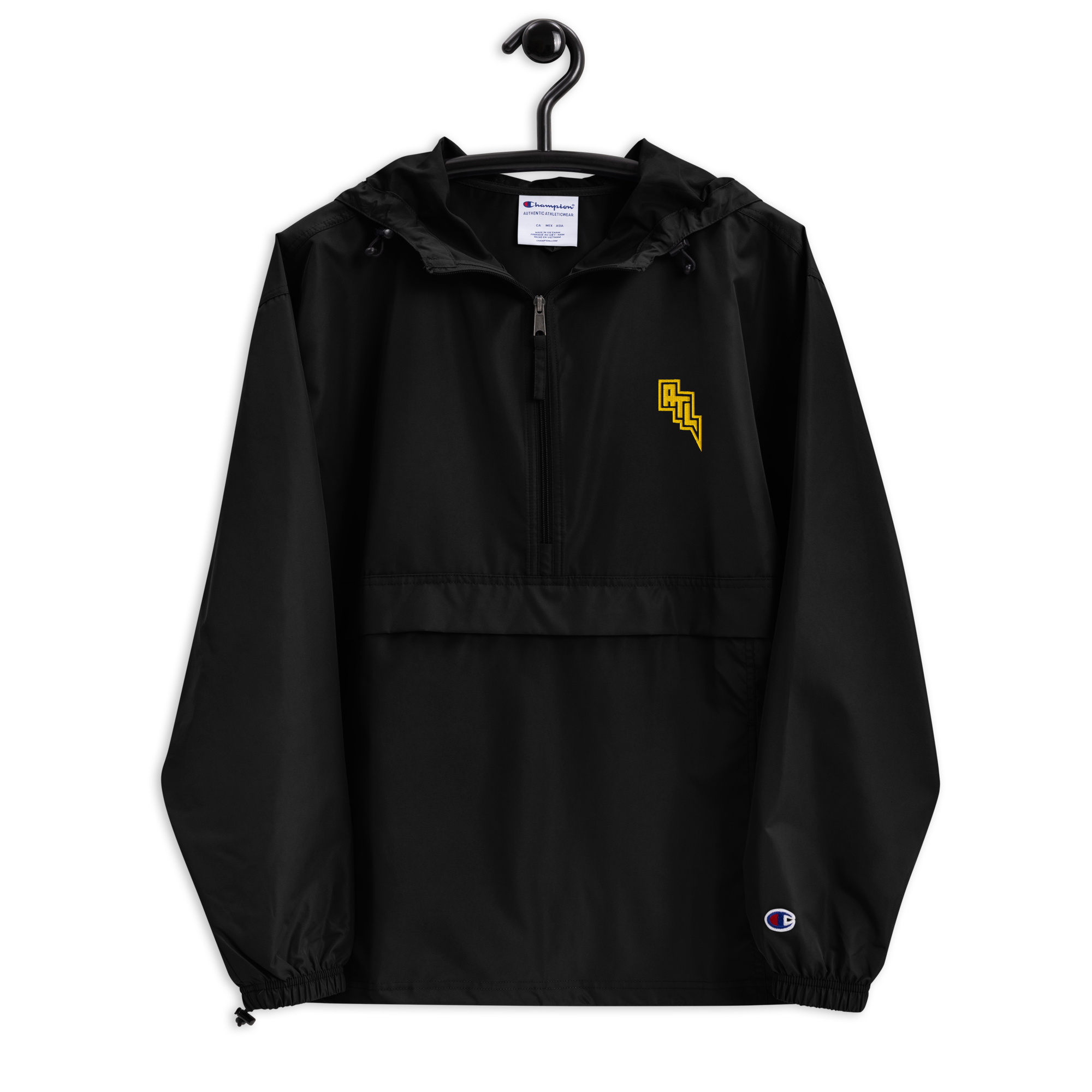 unisex-champion-packable-anorak-black-front-6a2c183e09343.png