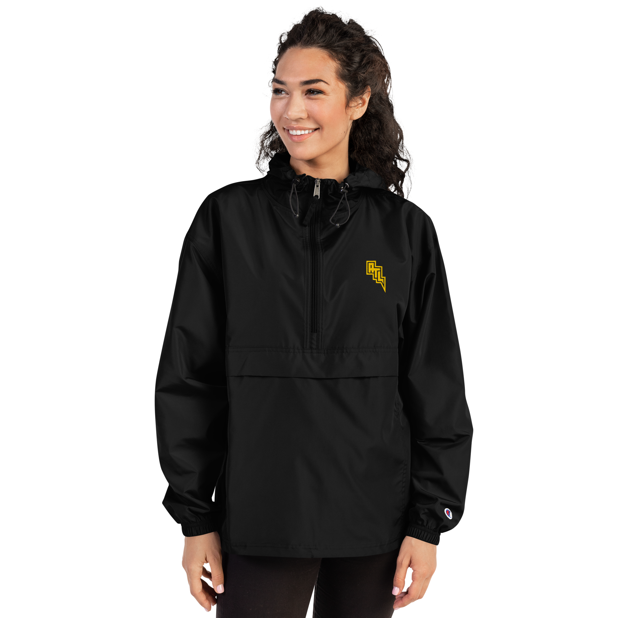 unisex-champion-packable-anorak-black-front-6a2c190c02b7e.png