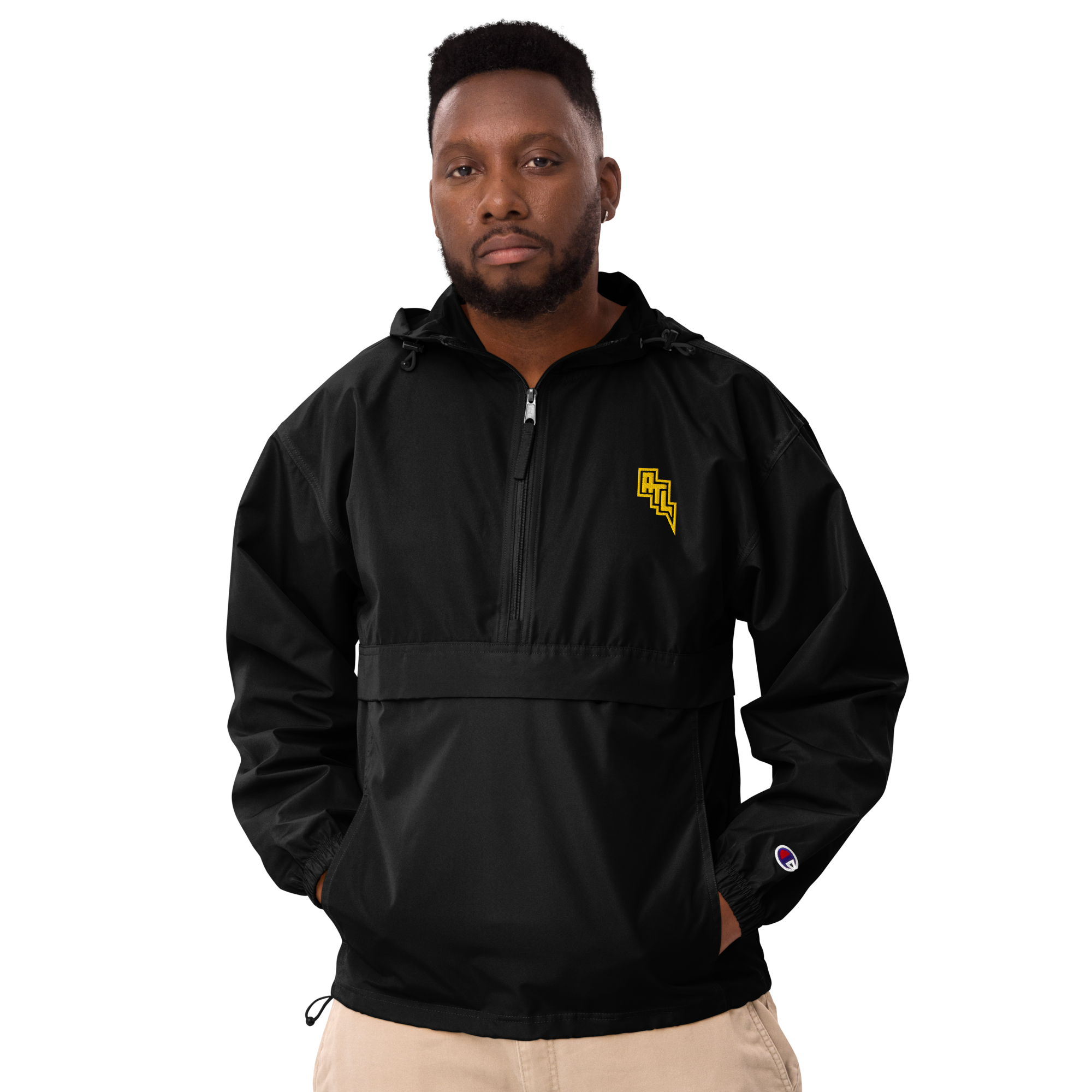 unisex-champion-packable-anorak-black-front-6a2c190c02ea2.png
