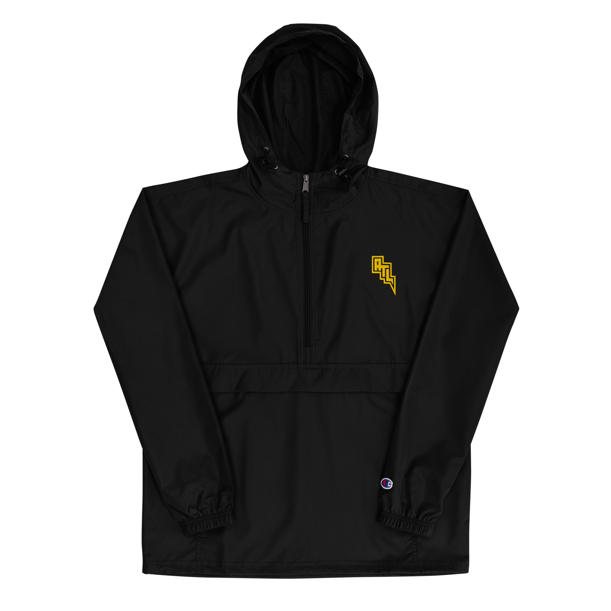 unisex-champion-packable-anorak-black-front-6a2c190c02840.png