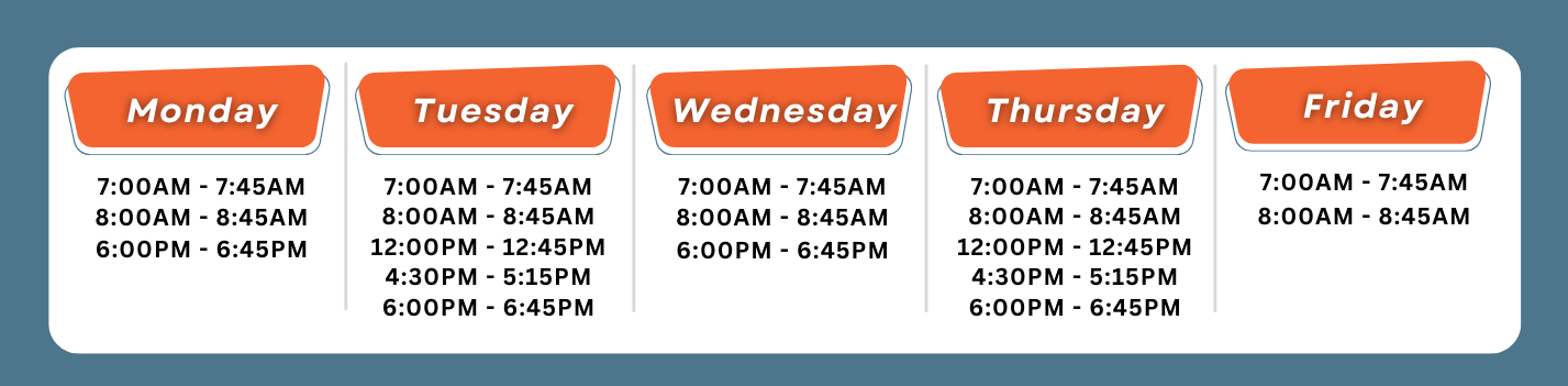 Fitness Class Schedule