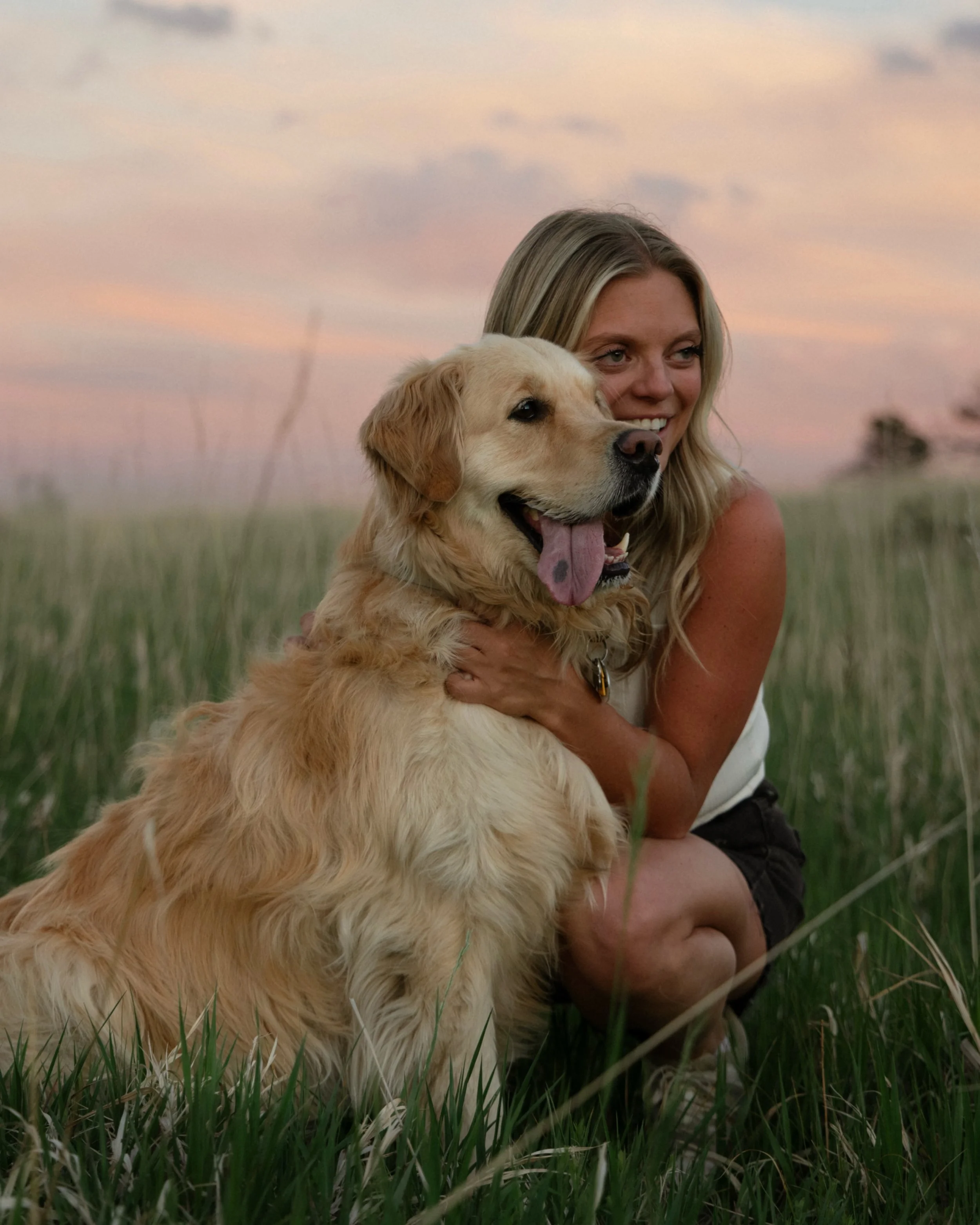 So many things I loved about this session with Jamie + Maverick. 
I brought them out to a new favorite spot in the foothills a short but scenic drive outside Golden, Colorado. Chasing a happy dog down the trail, giggling together while the sun set ov