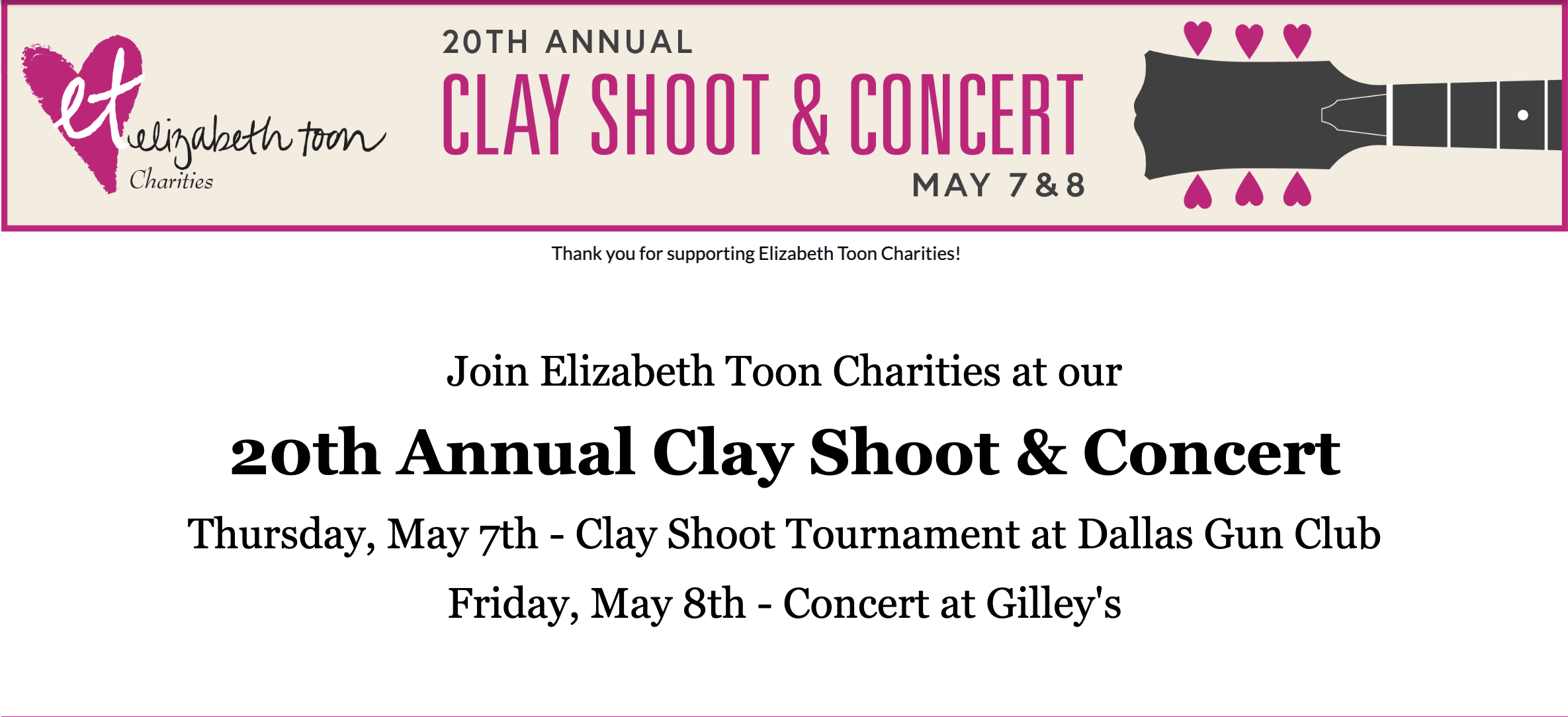 ManeGait named Beneficiary of Elizabeth Toon Charities Clay Shoot &amp; Concert