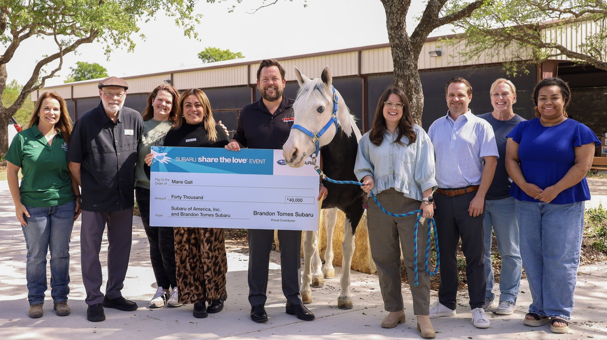 Brandon Tomes Subaru Share the Love Check Presentation