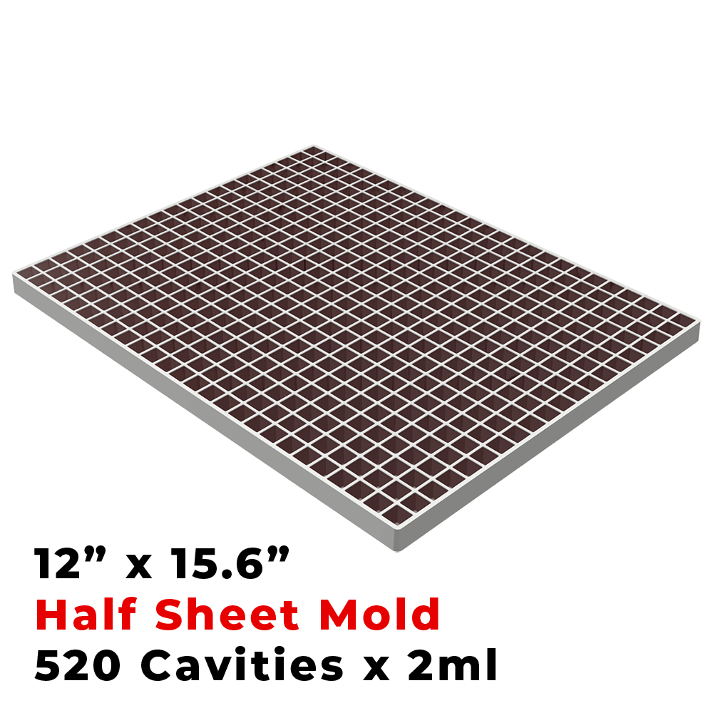 3 5ml square platinum silicone mold half sheet endose molds