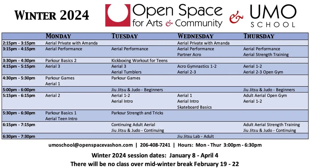 School Calendar — UMO Ensemble & School