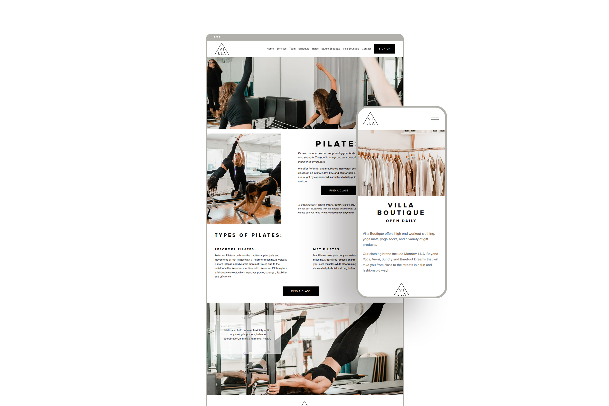 Website Design for Pilates and Yoga Studios
