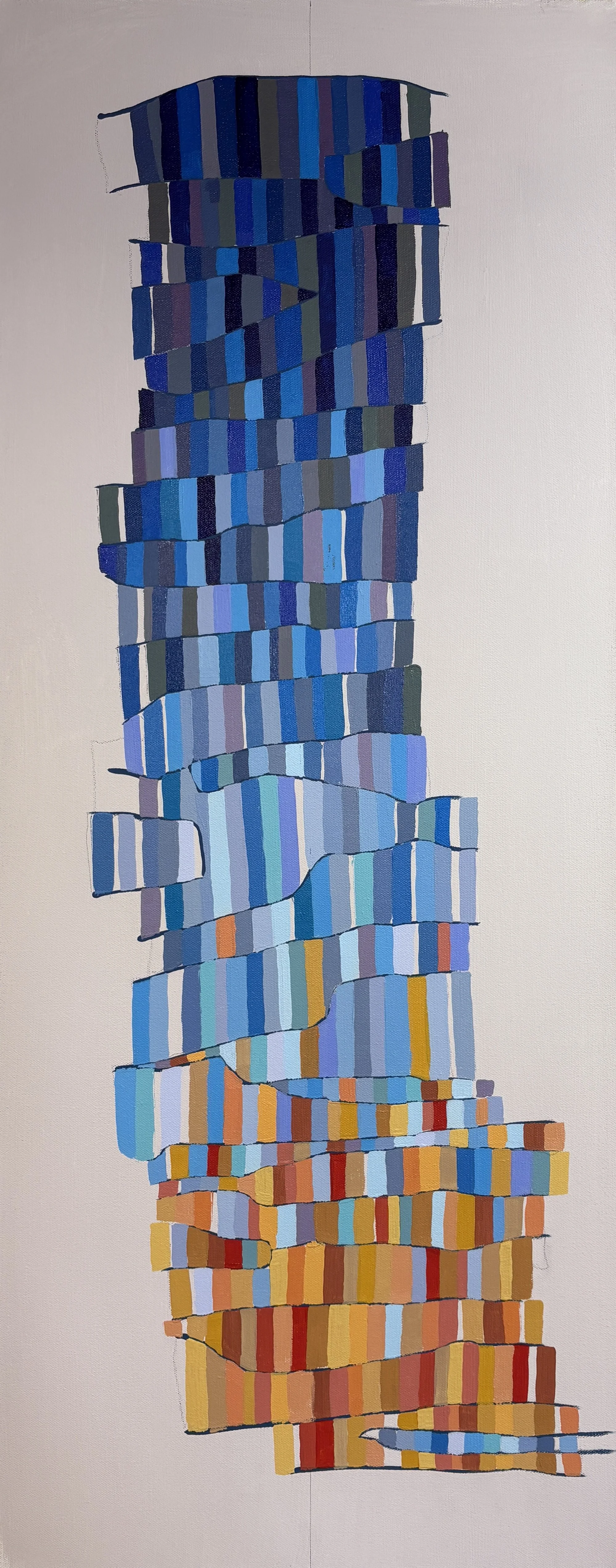 Tombée du jour, 40cm x 101cm, acrylique sur canvas 