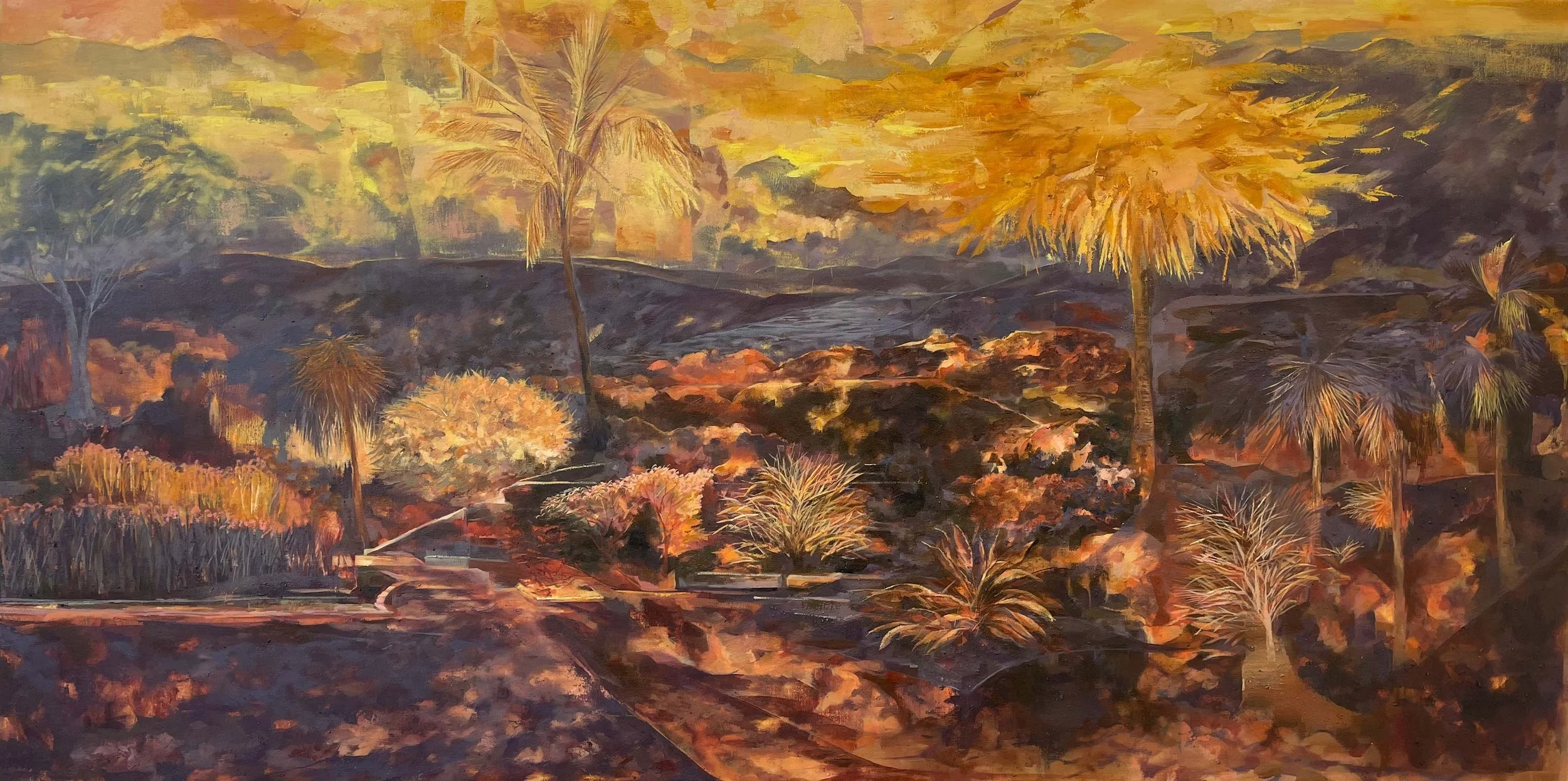 'Untitled (Scorched)' 
Oil on canvas, 98 x 196cm, 2025-26