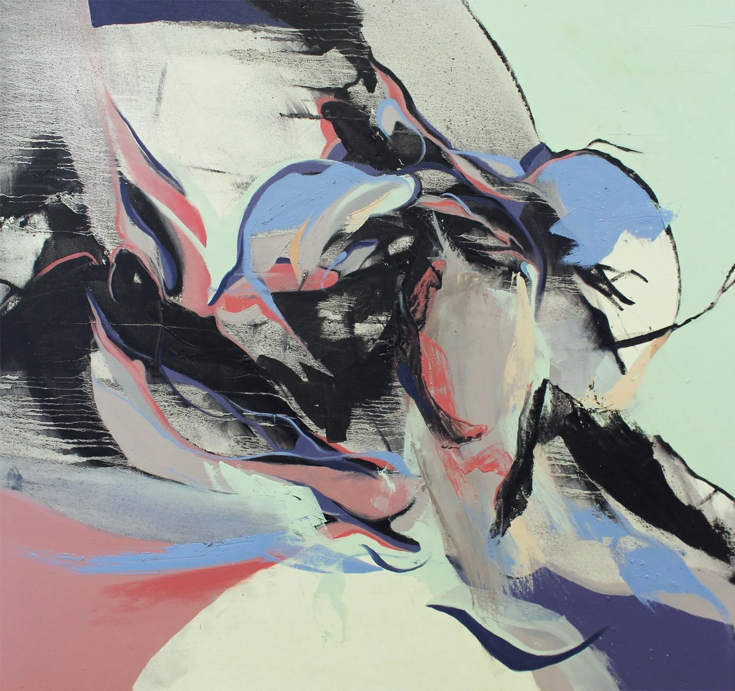 ‘Thrust’ 
oil on canvas, 98 x 95cm, 2015
(Silures Collection, Cardiff, Wales )