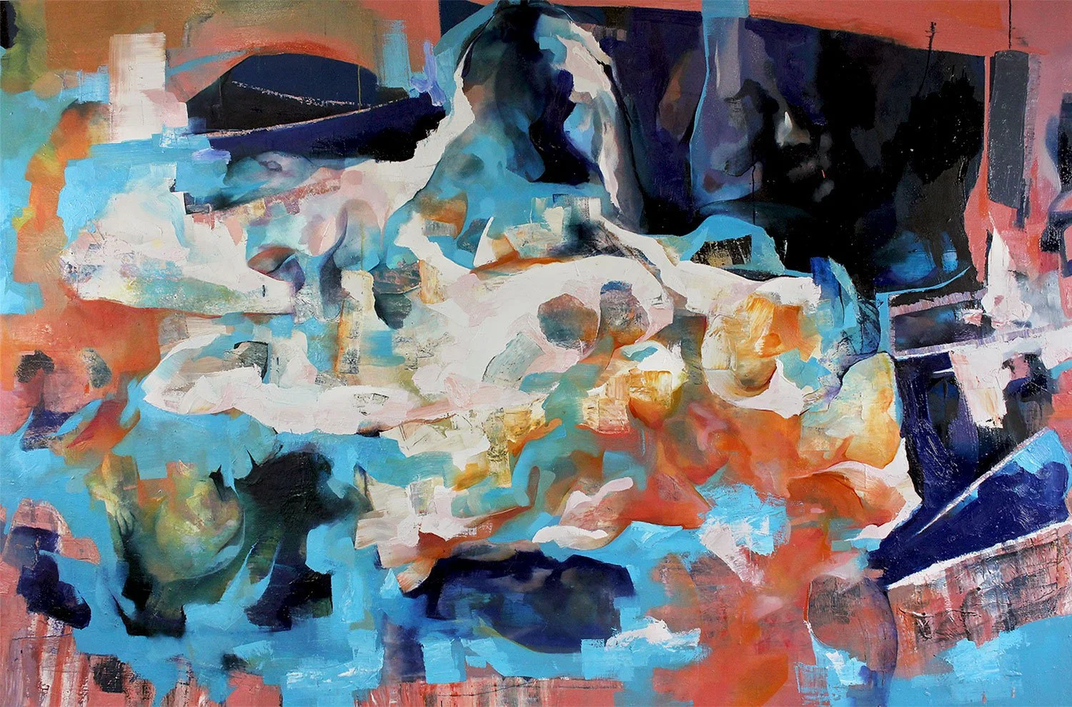 ‘Dual’ 
oil on canvas, 150 x 228.5cm, 2018