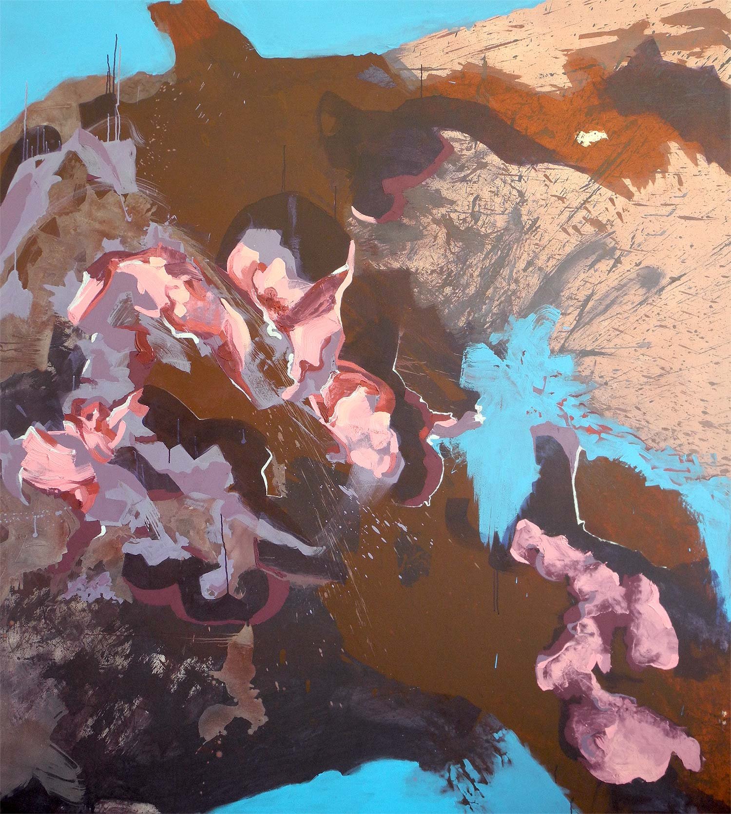 Untitled 
oil & acrylic on canvas, 250 x 230cm, 2014 
(Cardiff School of Art & Design collection, Wales)