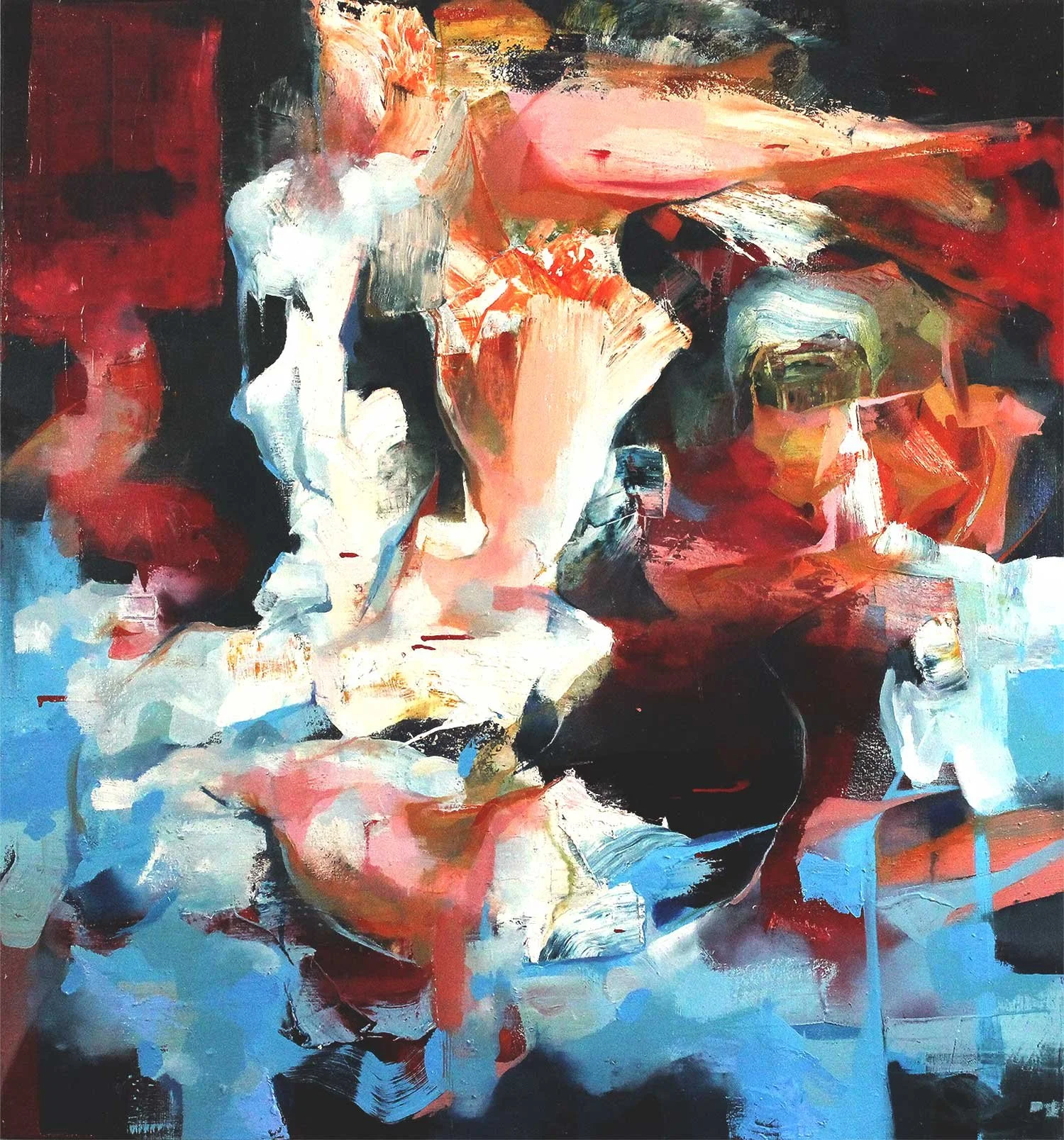 ‘Lean’ 
oil on canvas, 107 x 101cm, 2018 
(Private Collection, Cardiff, Wales)