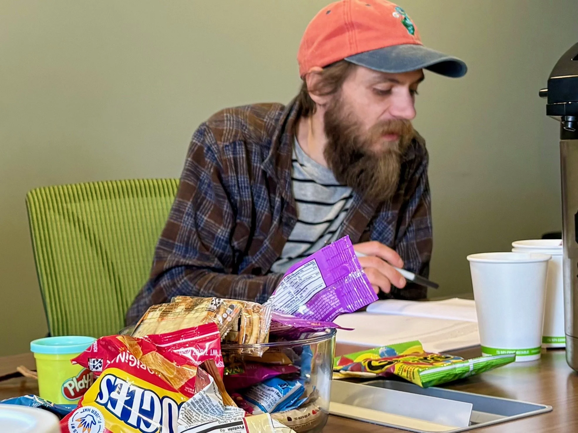 Gabriel Aarnes (author) checks his notes.