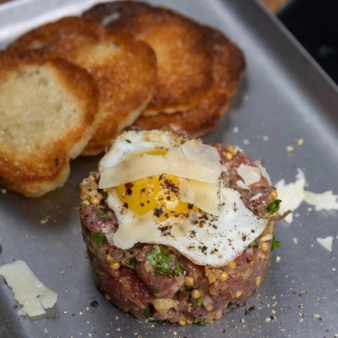 Wagyu Tartare
Shallots | Mustard | Herbs | Olive Oil Aji | Quail Egg

One of the dishes offered on our new happy hour menu available Mon-Thurs 3-5 PM. $5 bites and discounted drafts.