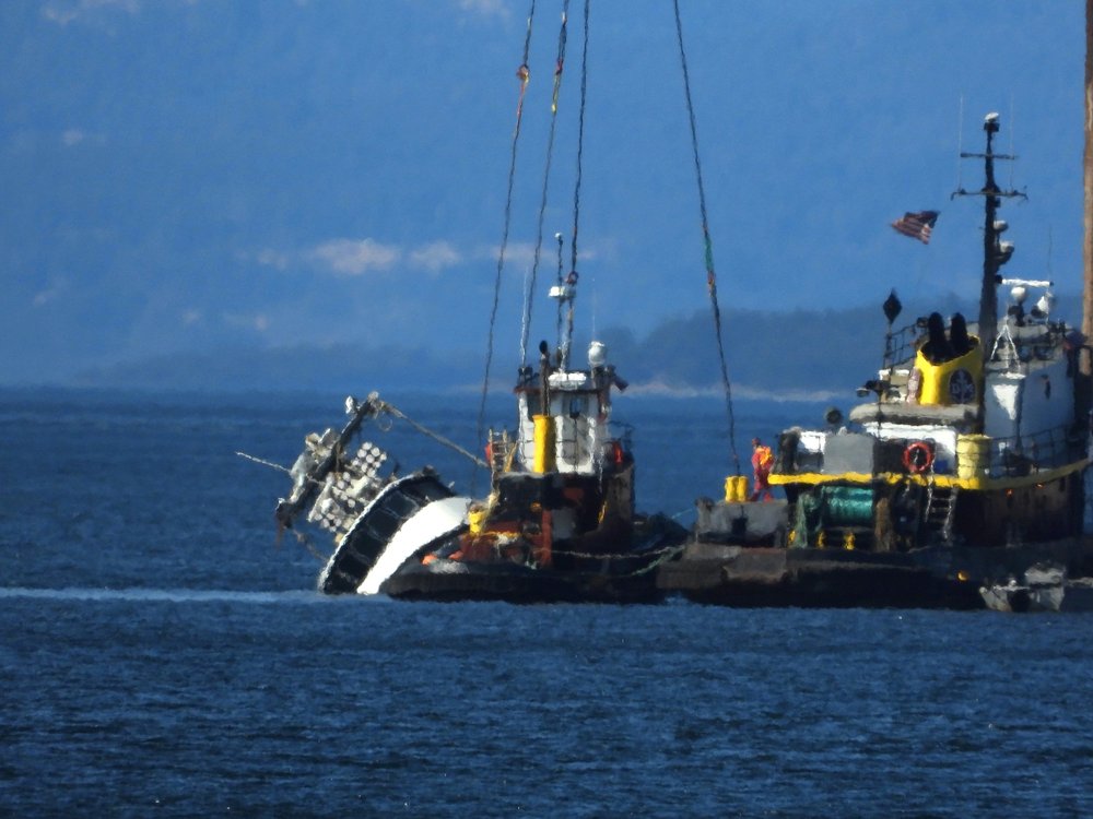 Close up of Aleutian Isle on Crane