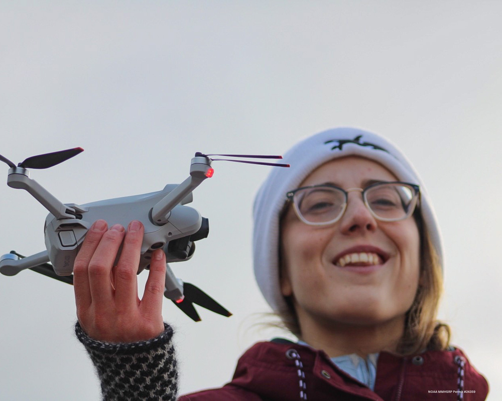 Chloe Kotik deploying a drone