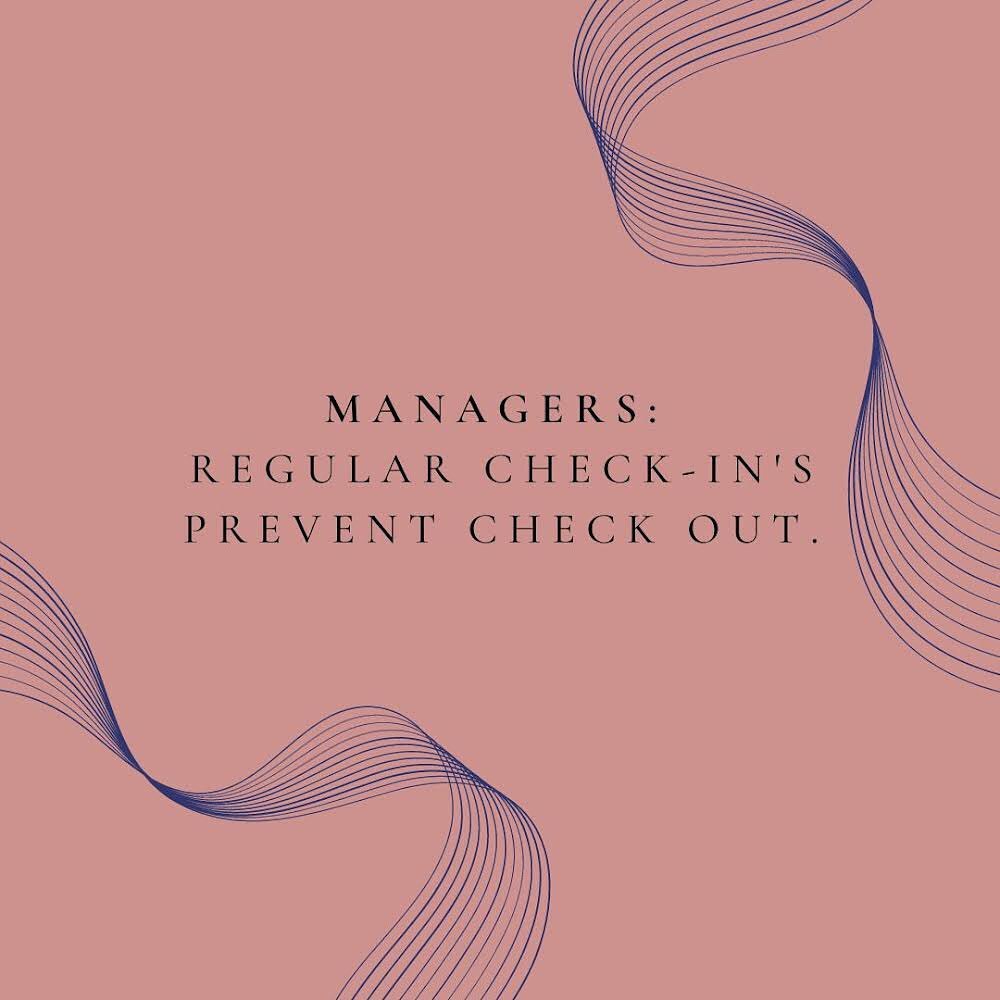 Want to retain your team?

Check in with them, regularly! 

Ask them:
-How are you?
-What&rsquo;s causing you stress?
-Where do you feel like you are struggling? 
-How can I make life easier for you?

Create safe space for them to share. 

The more p