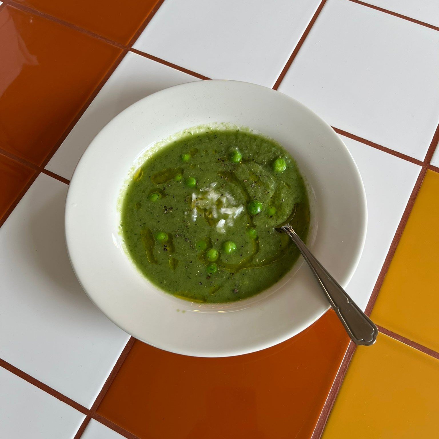 Soup of the week! At TPPTG cafe our specials reflect the seasons - fresh and seasonal dishes from Kent growers. Last week we had a zingy chilled gazpacho and this week a WATERCRESS and ROCKET soup, with KENTISH BLUE CHEESE and TPPTG croutons. We also