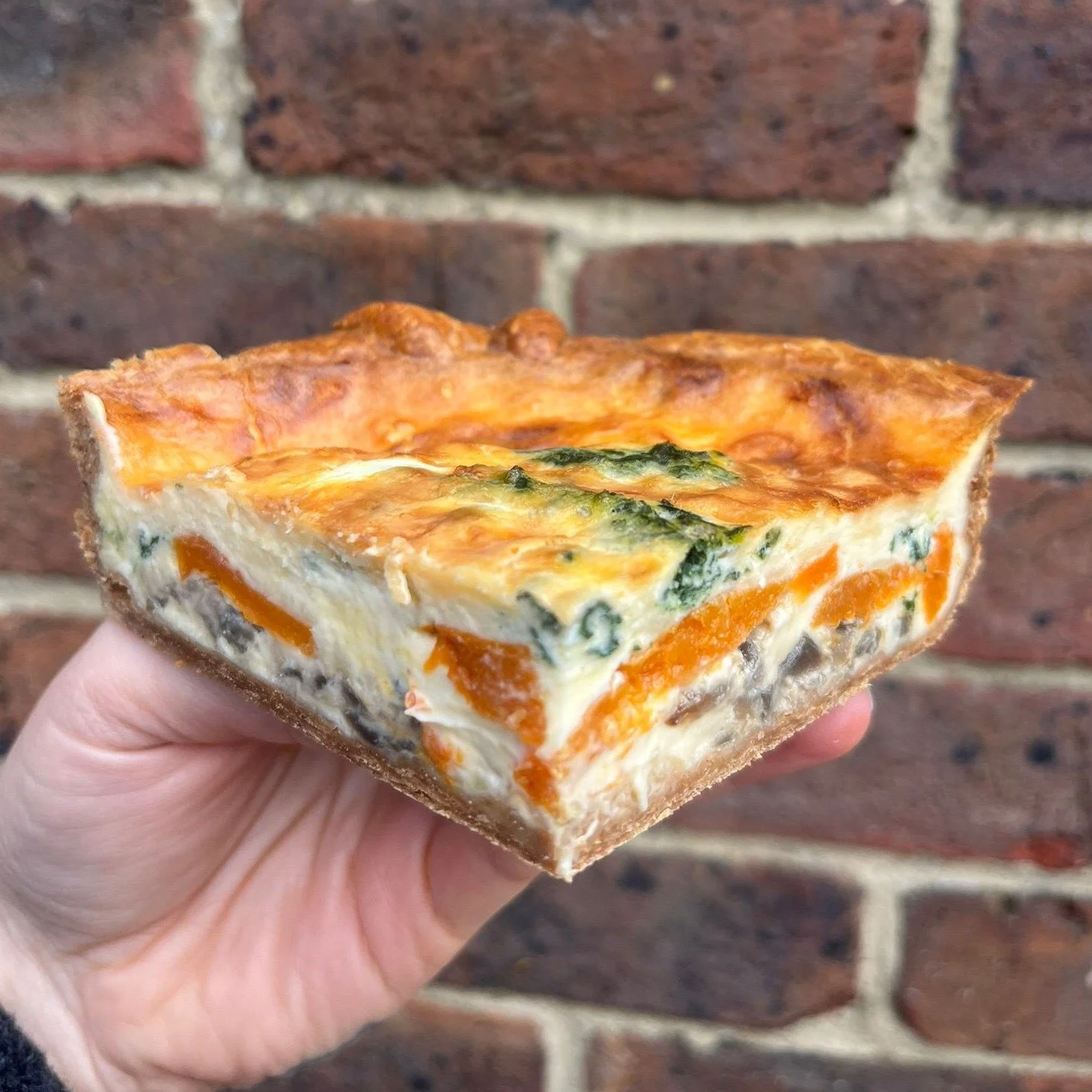 Did you hear there's quiche on the counter? And we're all very excited about it.

Cheddar, nettles (from the Kitchen Garden!), butternut squash + caramelised onion, on a rye rough puff. Available by itself or with a mini version of our salad of the w