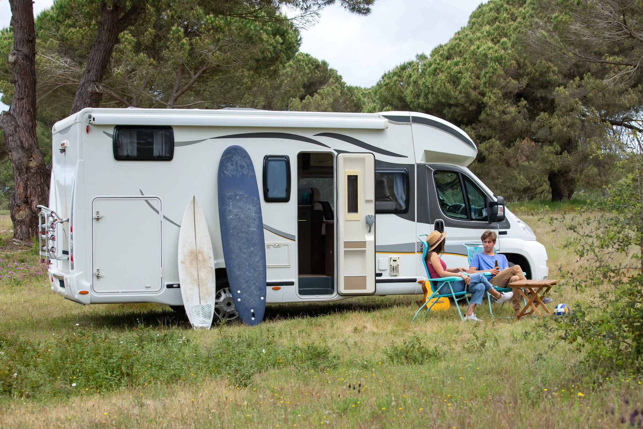 RV with surfboards