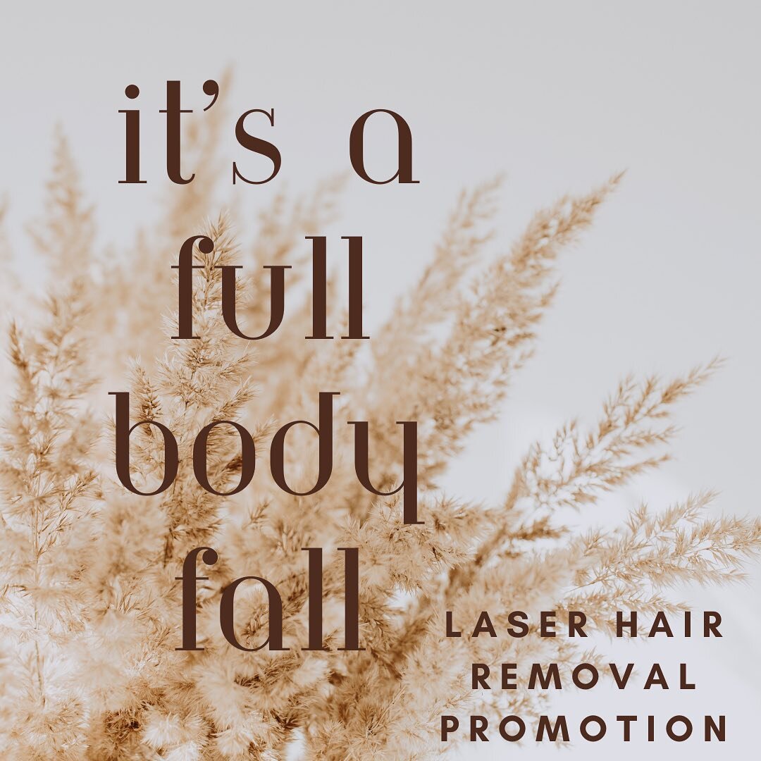 If you&rsquo;ve been thinking about laser hair removal, it is the perfect time of year to start🍂
The Ultimate Full Body is our newest bundle and it&rsquo;s discounted for the fall 💵✨
Click &ldquo;Book Now&rdquo; under our bio to book online. Promo 