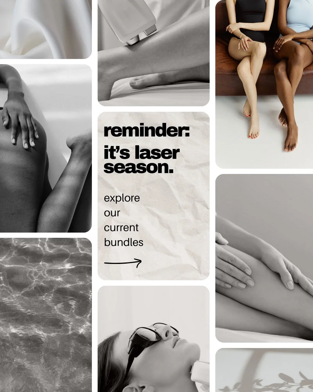 Don&rsquo;t let another winter pass you by without trying laser hair removal! In 6 months when it&rsquo;s time to bare more skin, you will thank yourself 😎 ☀️

These bundles are the perfect way to pick and choose the areas you want while saving mone