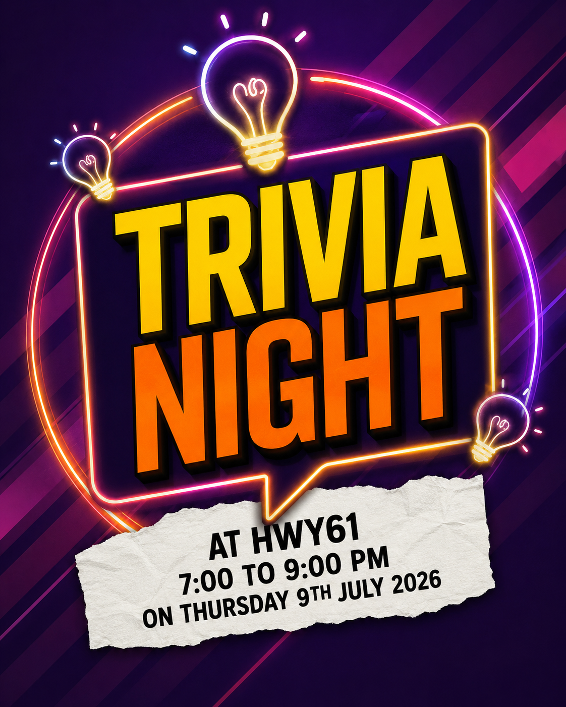 Quiz & Cheers: Trivia Night at HWY61