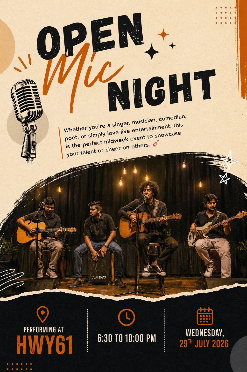 Lights, Mic, Action! Open Mic Night 🎙️